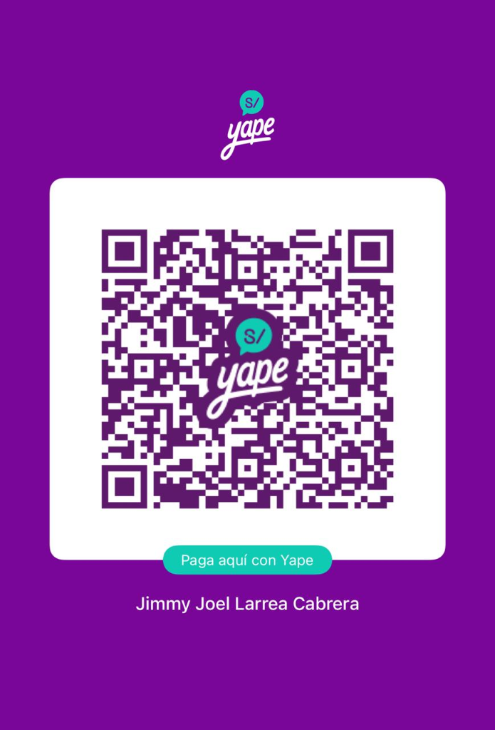 Código QR Oficial Yape Jimmy Joel Larrea Cabrera